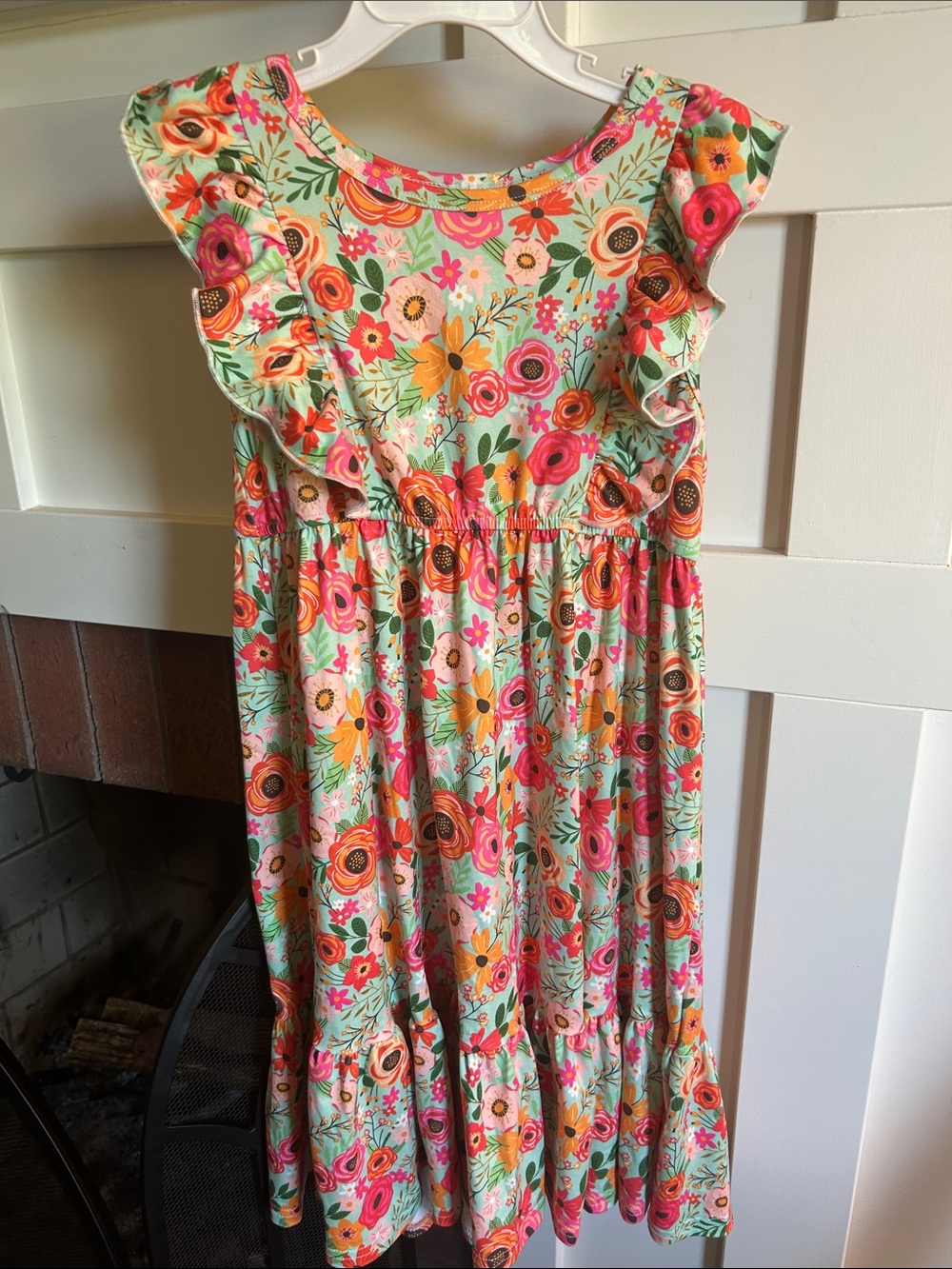Love & Sprinkles Floral Sleeveless Dress with Ruffles Size 7